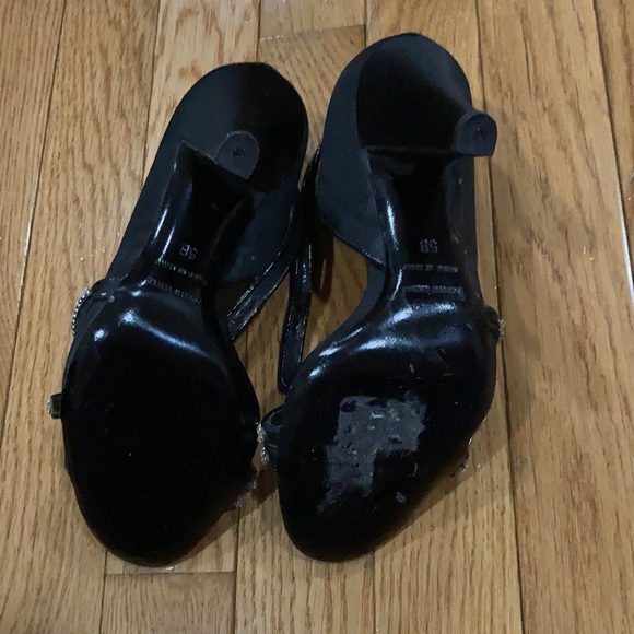 Judith Leiber Black and Rhinestone Heels - Picture 2 of 3